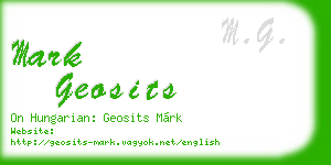 mark geosits business card
